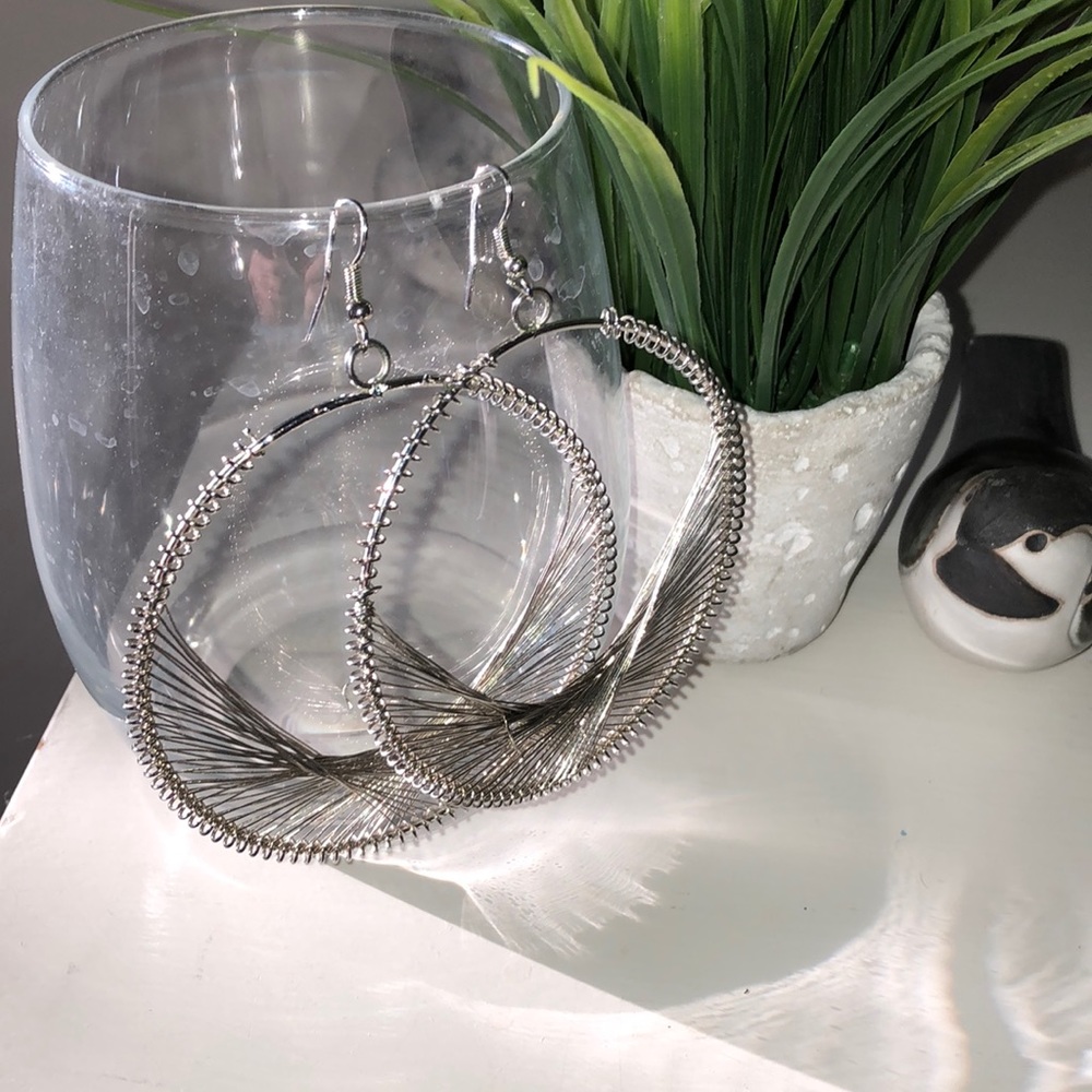 Wire silver costume hoops pierced